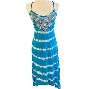 INC International Concepts Blue and White Maxi Dress
